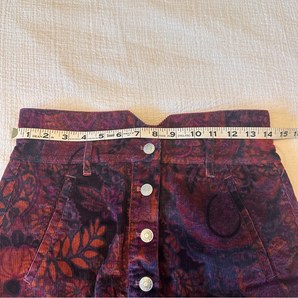 Anthropologie Pilcro Size 4 Corduroy Button Front Mini Skirt Floral Purple NWT - Picture 13 of 14